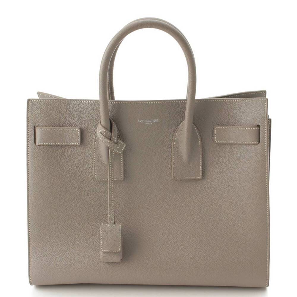 Saint Laurent Sac de Jour Grain Calf Handbag Gray